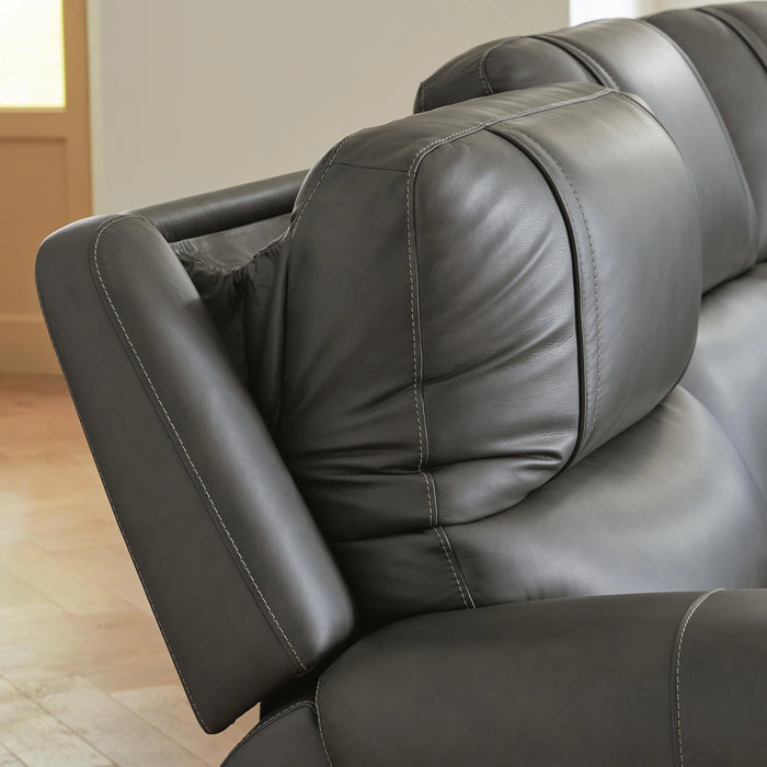 5Z - Pittson Power Reclining Sectional Loveseat with Console