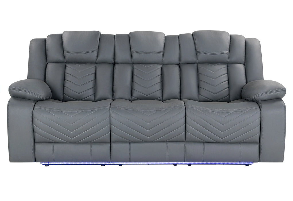U7068 Grey 10 Pwr Rec Sofa/Pwr Con Rec Loveseat with LED